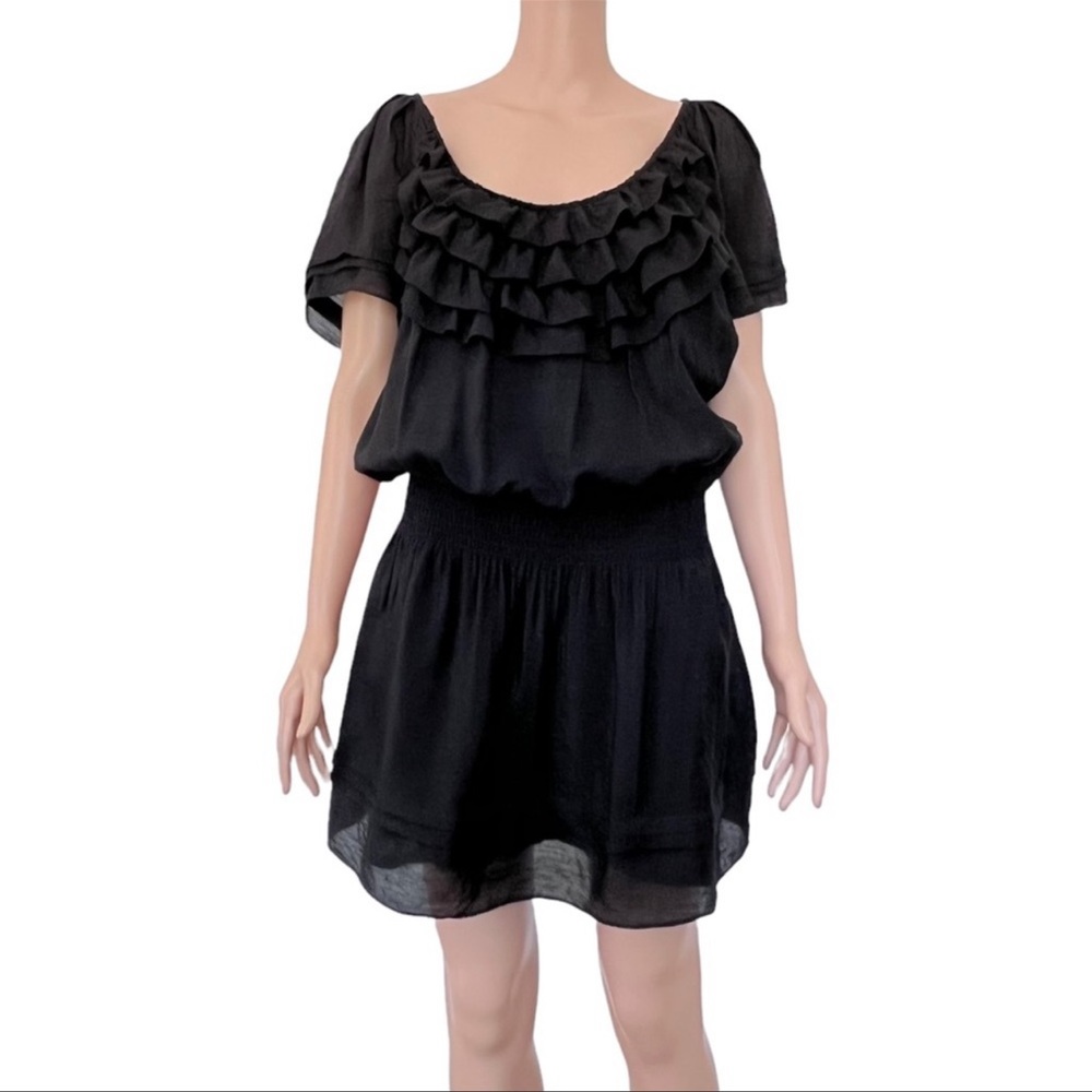 PRICE FIRM🚨 Bcbgmaxazria Black Ruffle Tiered Dress Large